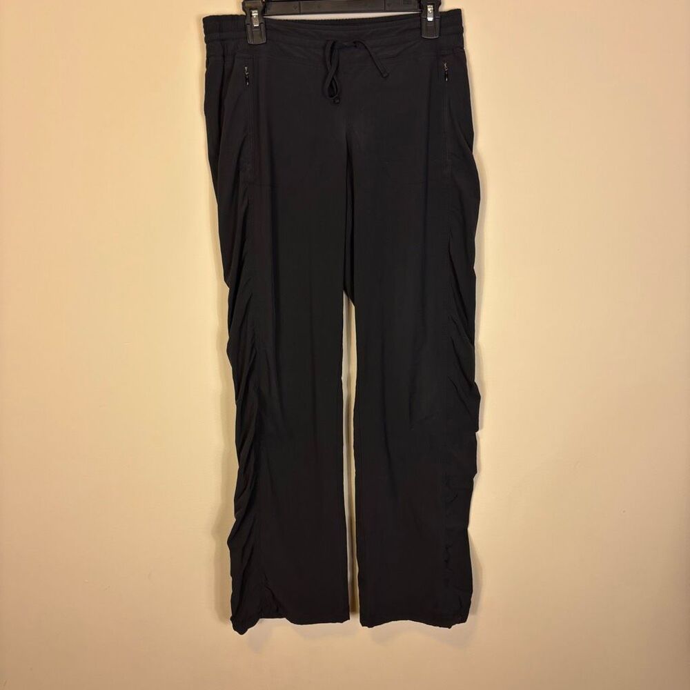 Athleta Black Rushed Side Track Pants Women's 8